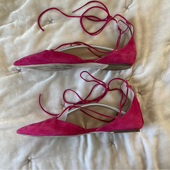 J. Crew Pink Lace-Up Flats - Picture 6 of 16
